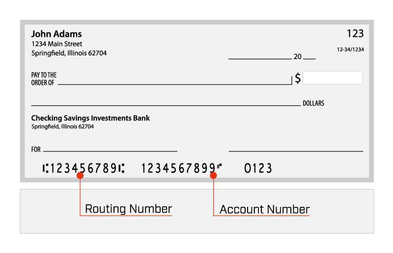 Check - Routing Number - Accounting Number